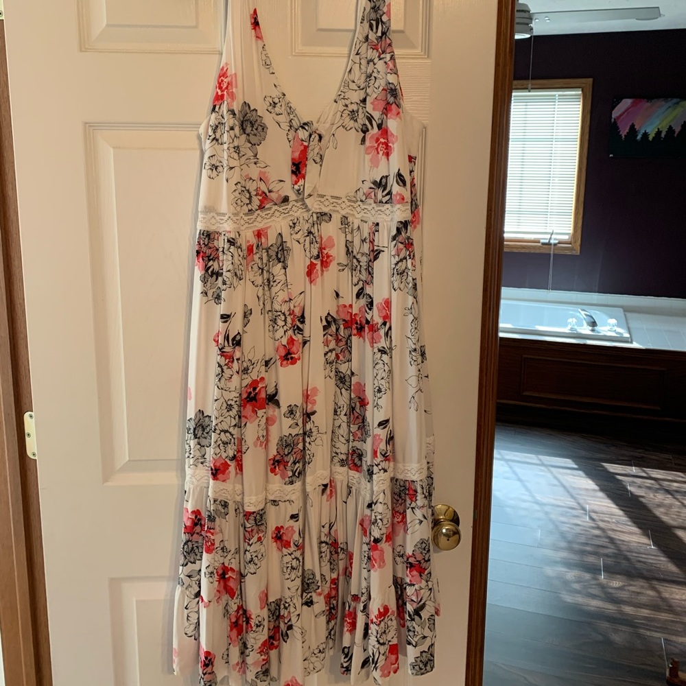 Torrid Floral Midi Dress with Bow Detail